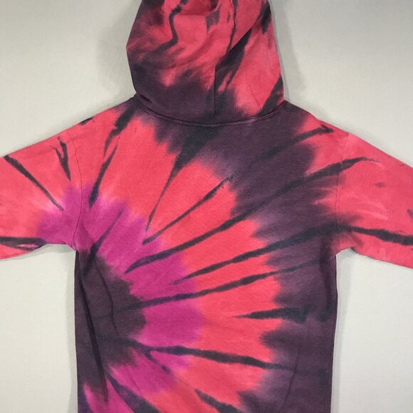 PINK Victoria's Secret Campus Hoodie Women's Large Pink Magenta Tie Dye Pullover - Picture 8 of 11